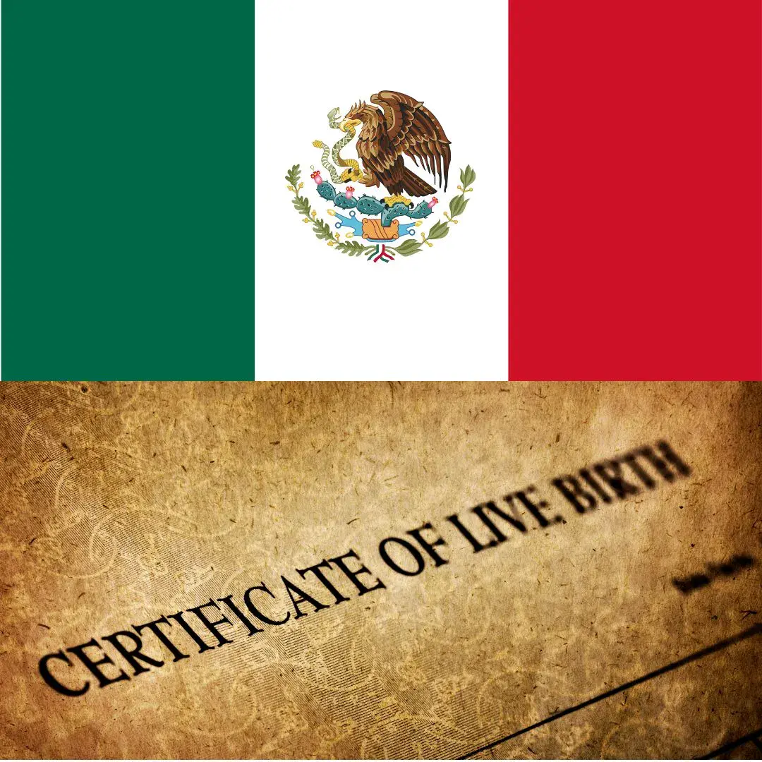 Mexican flag with folder symbolizing required travel documents for Mexico.