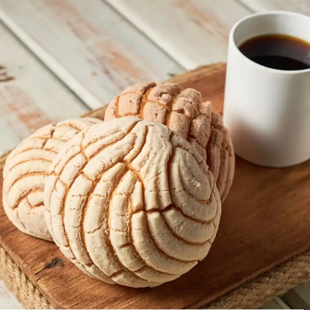 Fresh Mexican pan dulce and rich coffee for a continental breakfast in Cozumel.