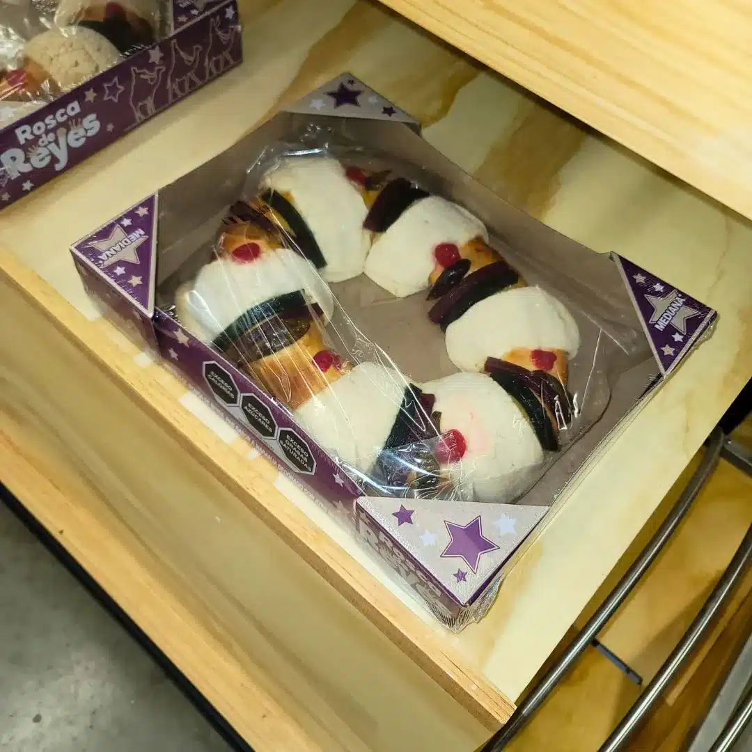 Traditional Rosca de Reyes with fruit decoration