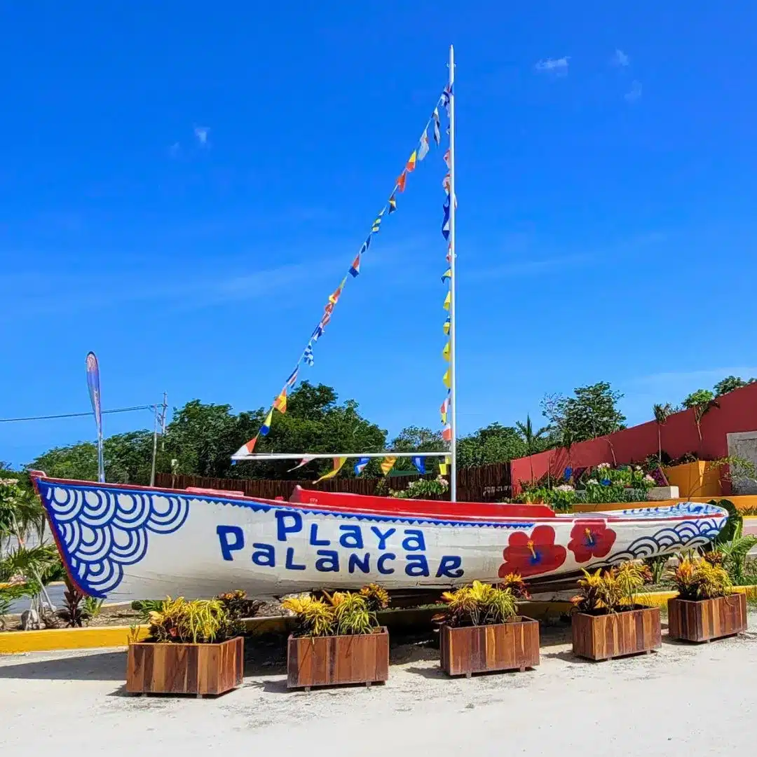 Playa Palancar boat sign with Cozumel taxi fare tips
