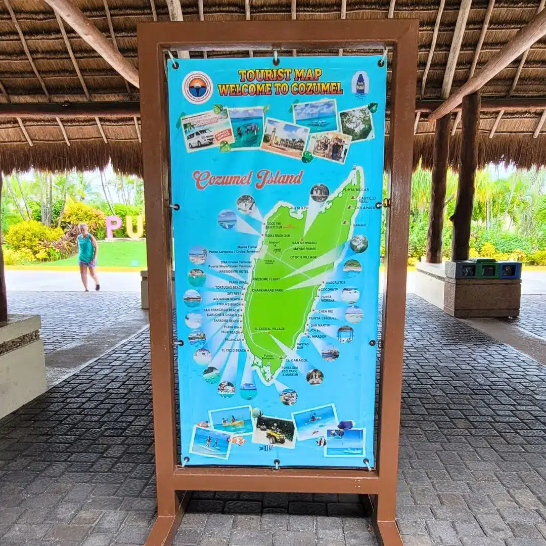 Cozumel taxi rates by pier map