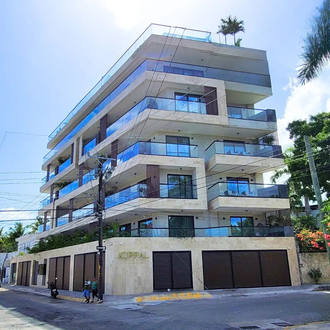 Modern condominium building in Cozumel used for short-term vacation rentals